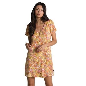 Vans Resort Trippy Floral Brunch Button Down Shift Dress SML EUC